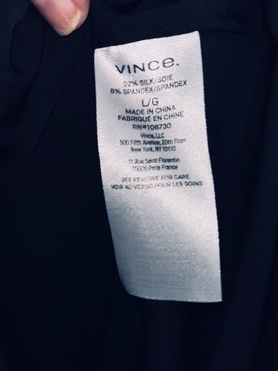 Vince Tops - Vince Black Long-Sleeve Silk-Blend Blouse